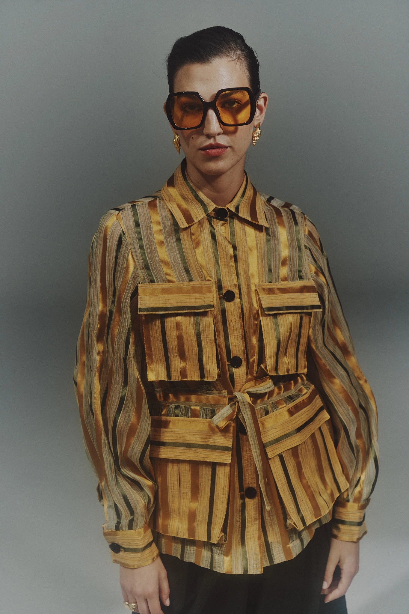 CHAQUETA SAHARIANA EN ORGANZA