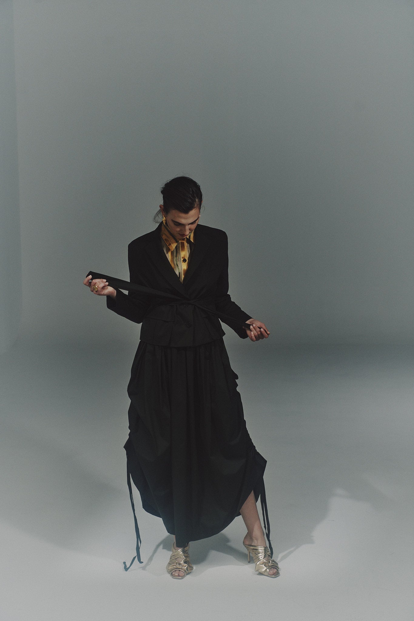 FALDA KABIL EN POPELINA CON CINTURÓN