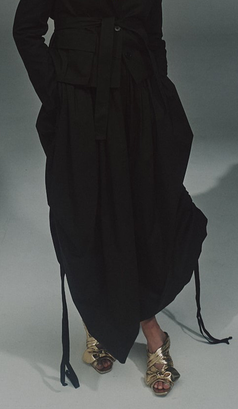 FALDA KABIL EN POPELINA CON CINTURÓN