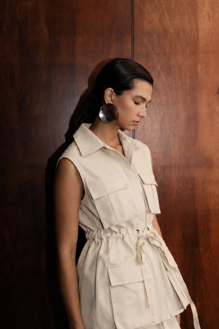 VESTIDO SAHARIANA MACRAME