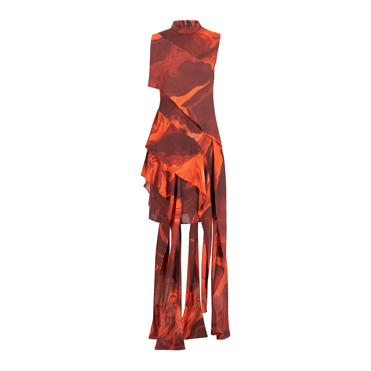 VESTIDO DE VOLANTES ESTAMPADO