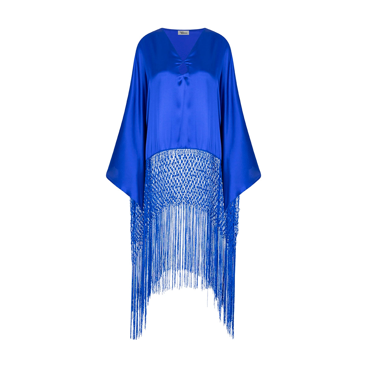 VESTIDO TÚNICA DE SEDA CON MACRAMÉ