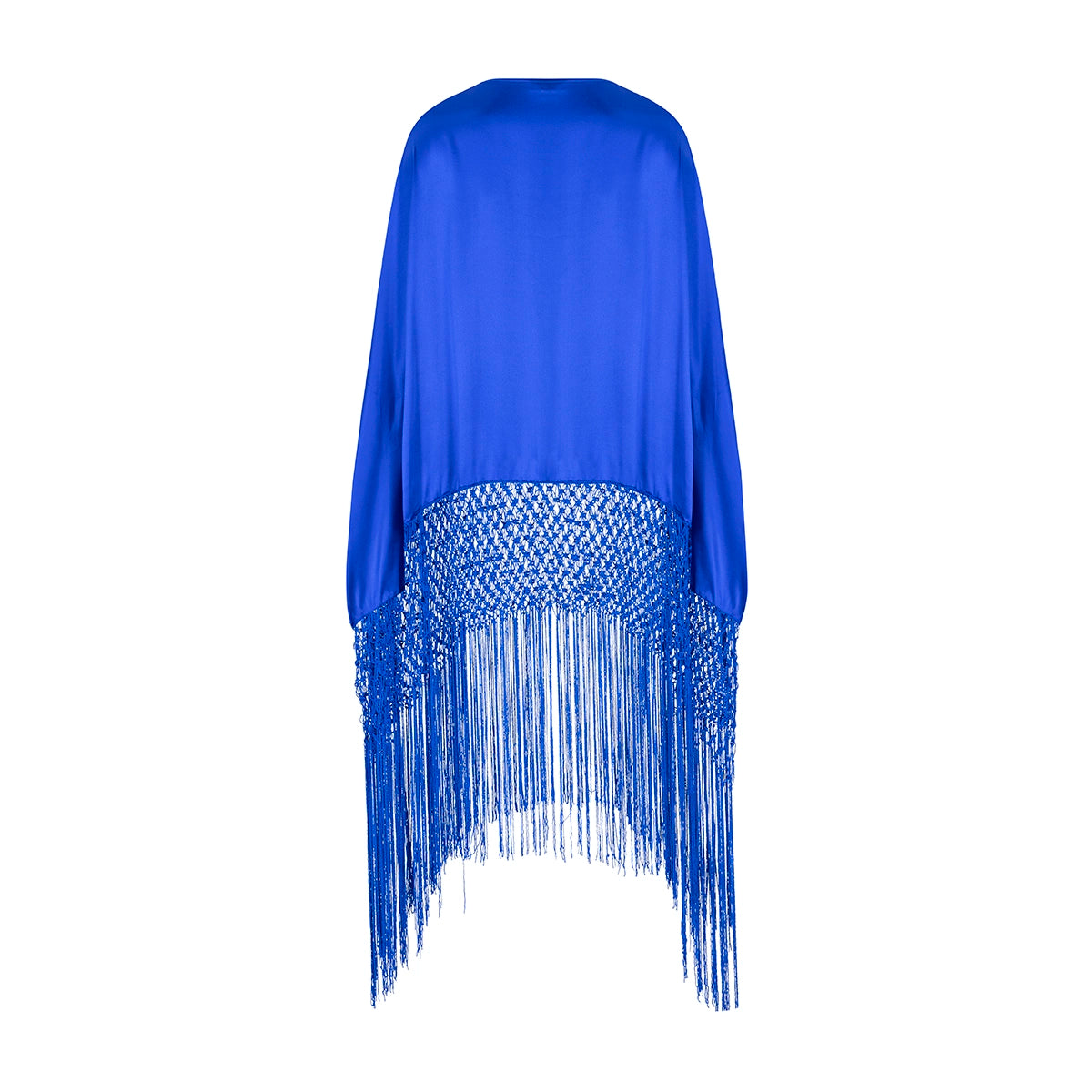 VESTIDO TÚNICA DE SEDA CON MACRAMÉ