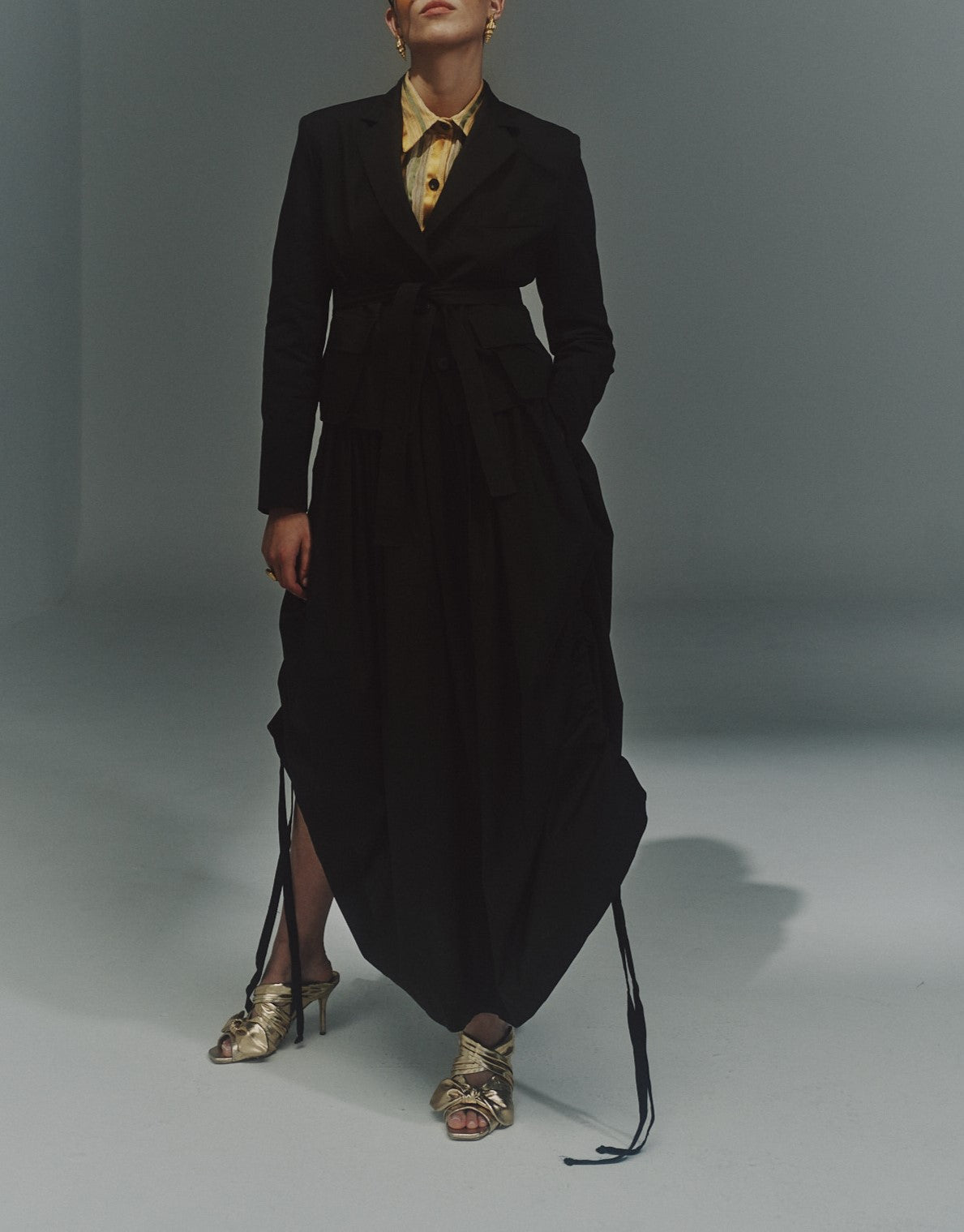 FALDA KABIL EN POPELINA CON CINTURÓN