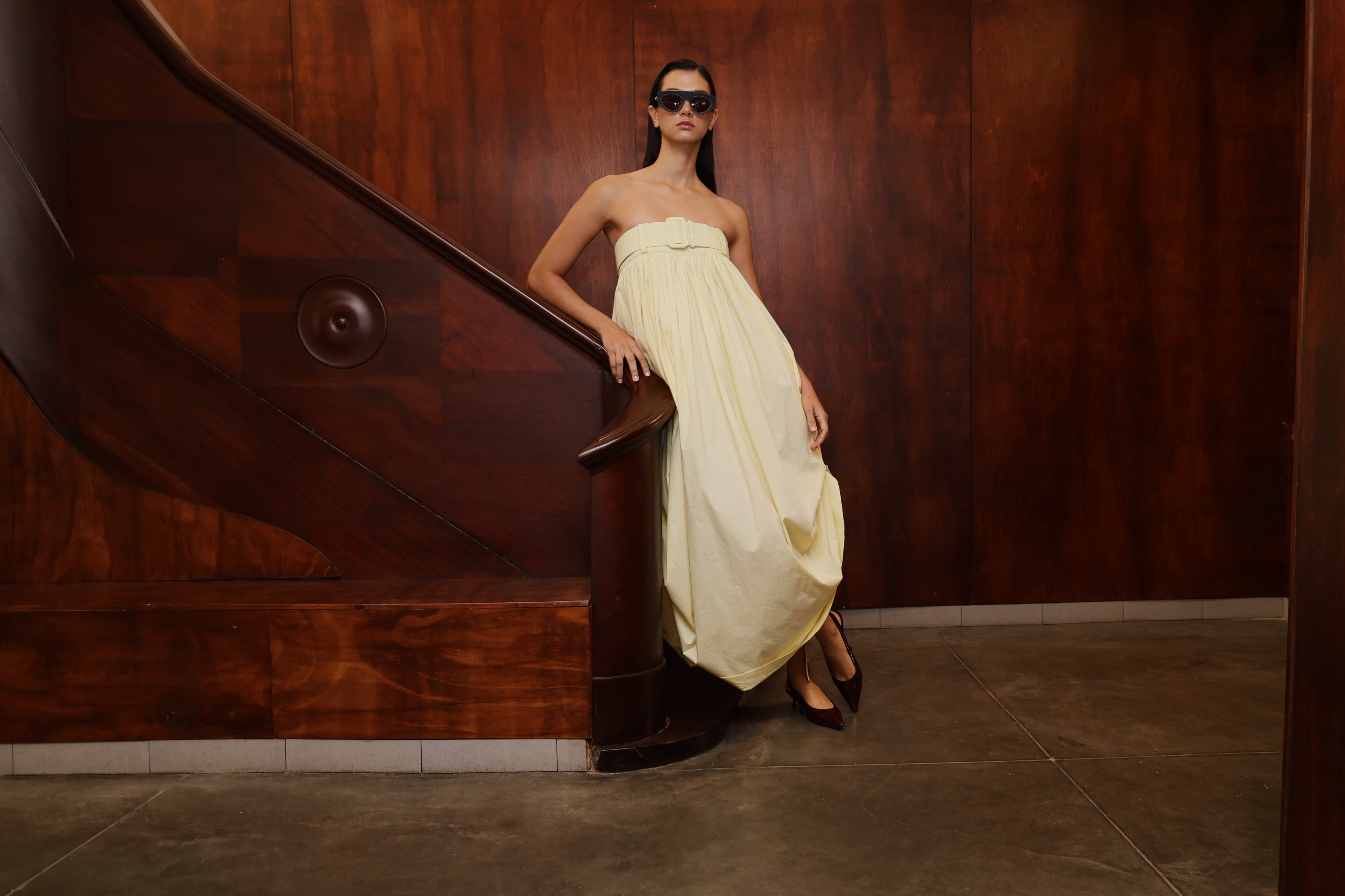 VESTIDO BALLOON LARGO POPELINA