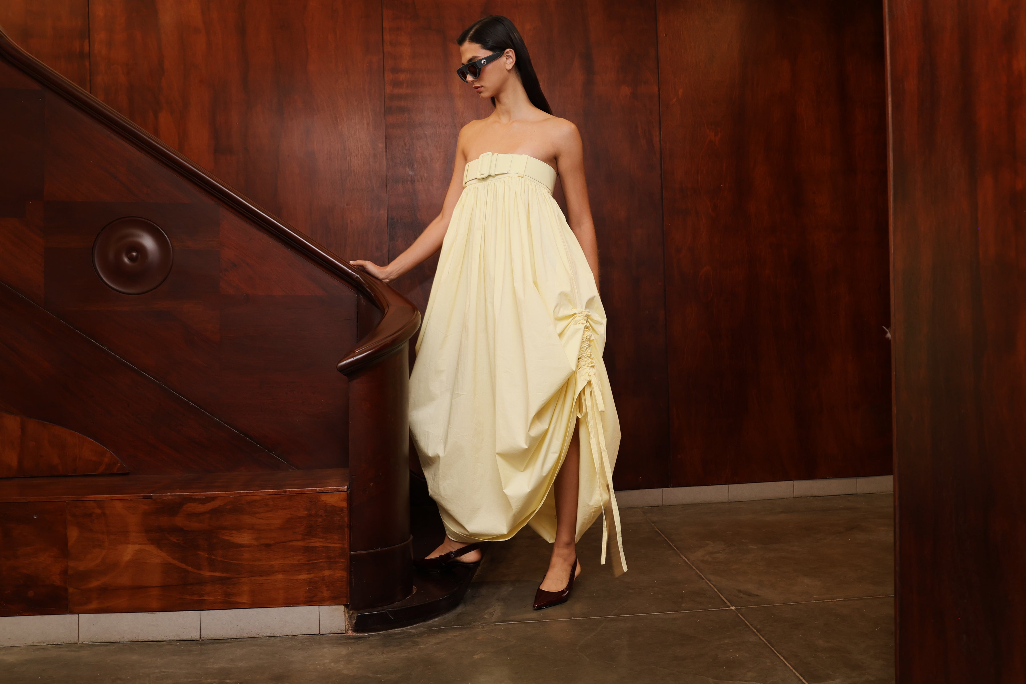 VESTIDO BALLOON LARGO POPELINA