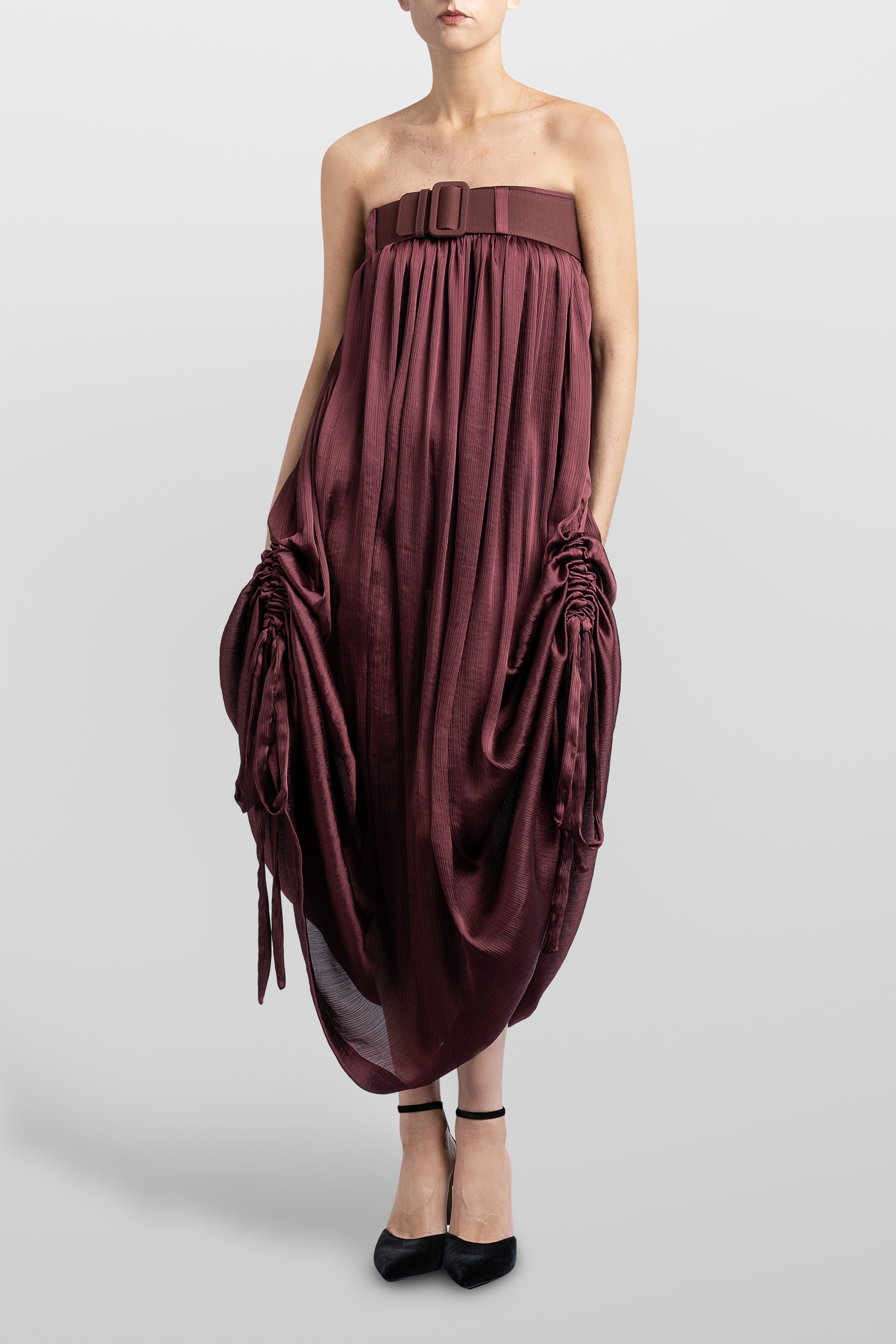 VESTIDO BALLOON EN TEXTURA