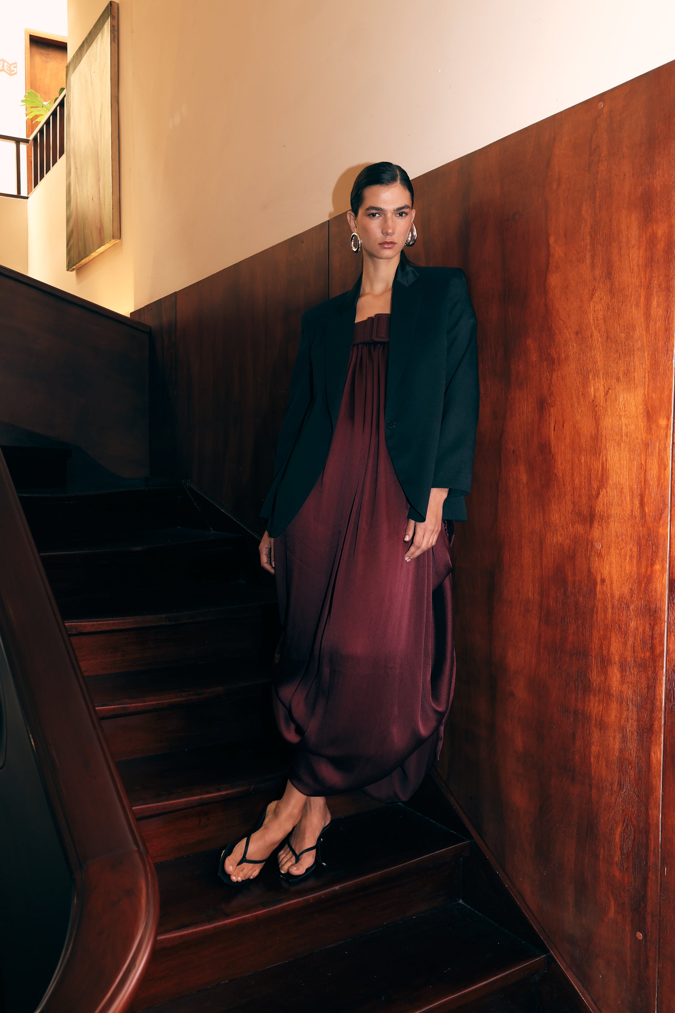 VESTIDO BALLOON EN TEXTURA